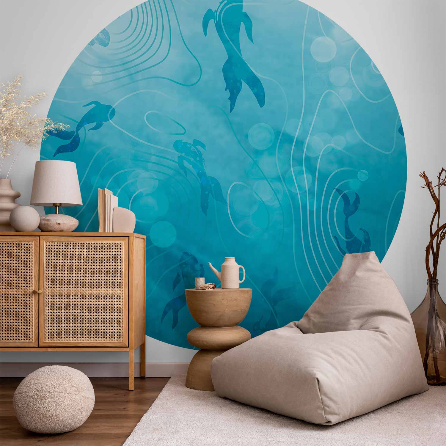 Round Wall Mural - Japanese Pond