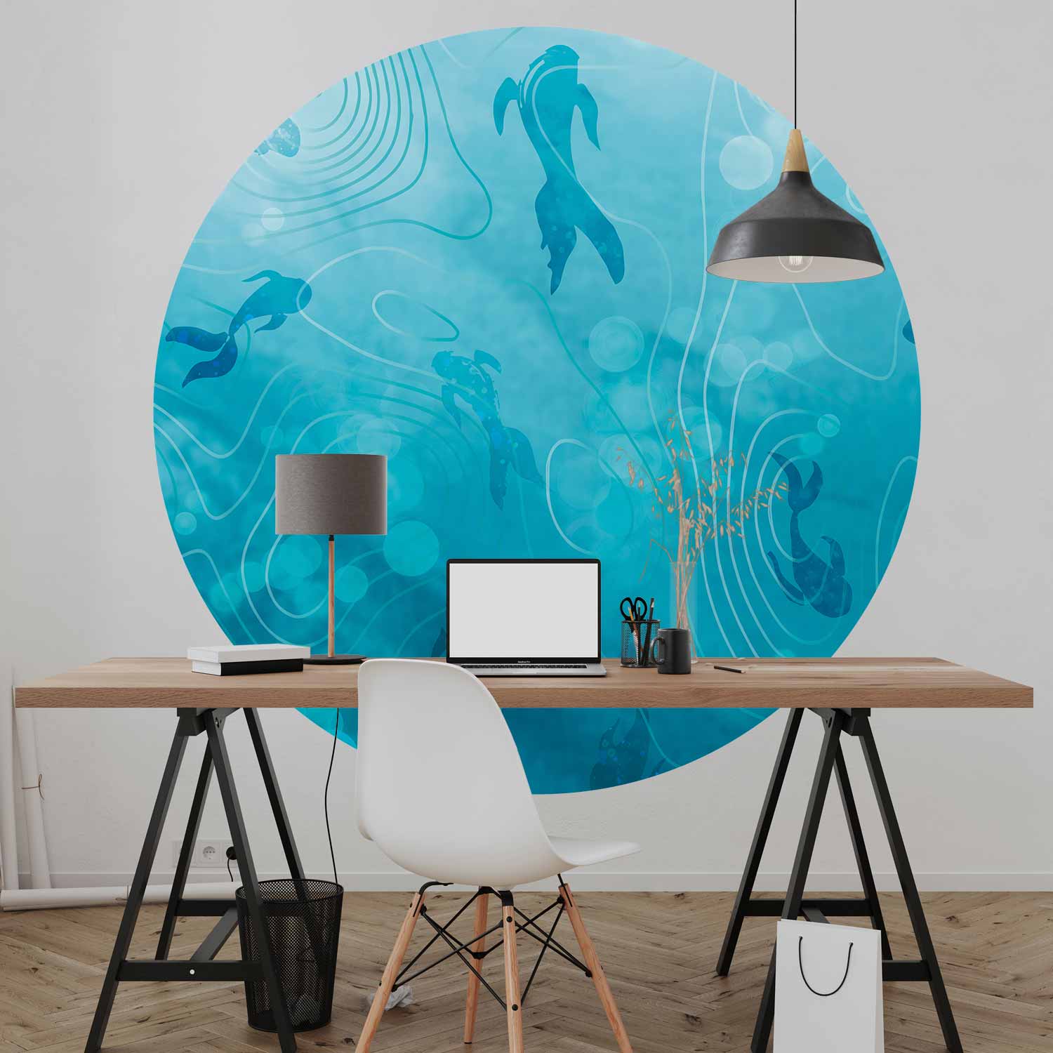 Round Wall Mural - Japanese Pond