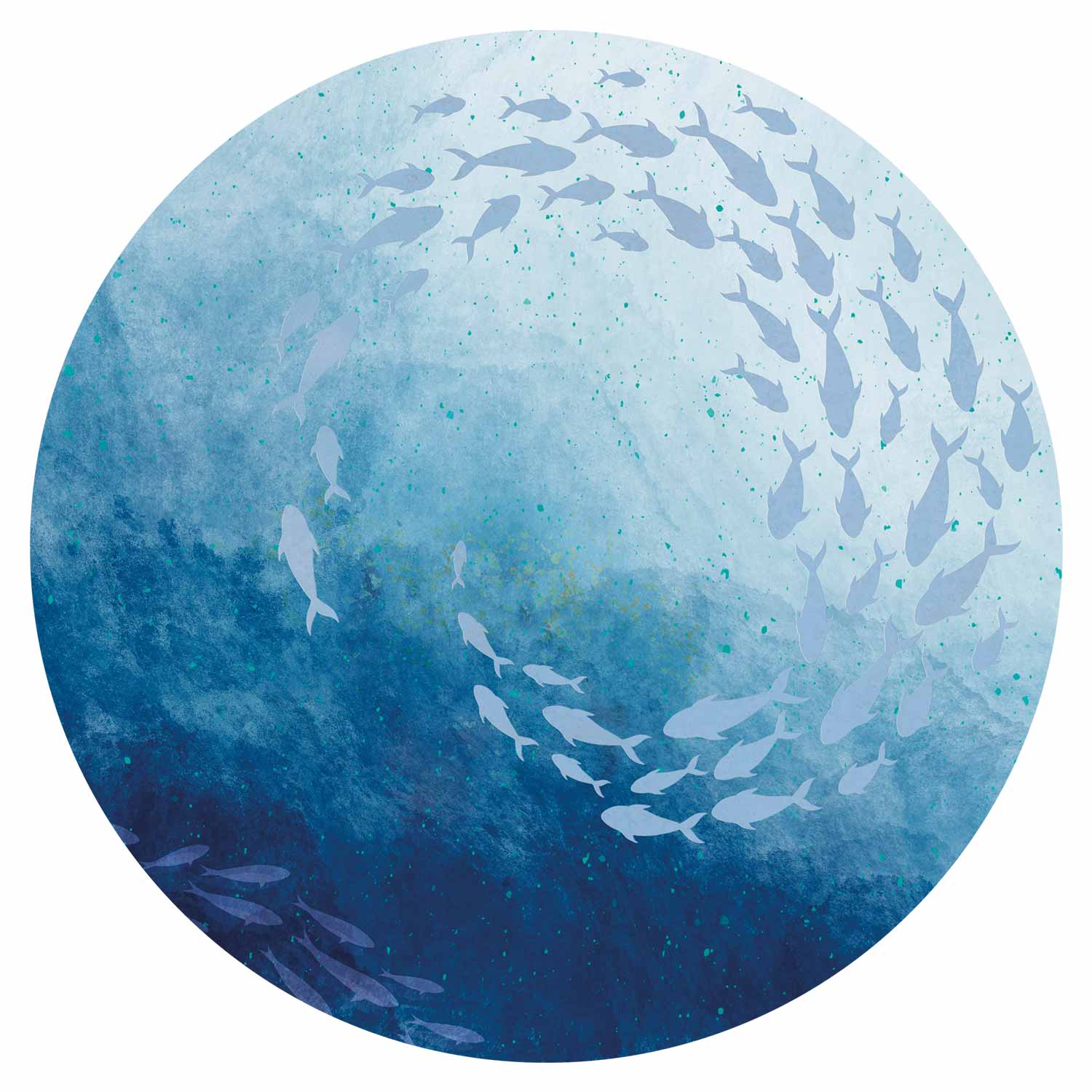 Round Wall Mural - Sea Depths