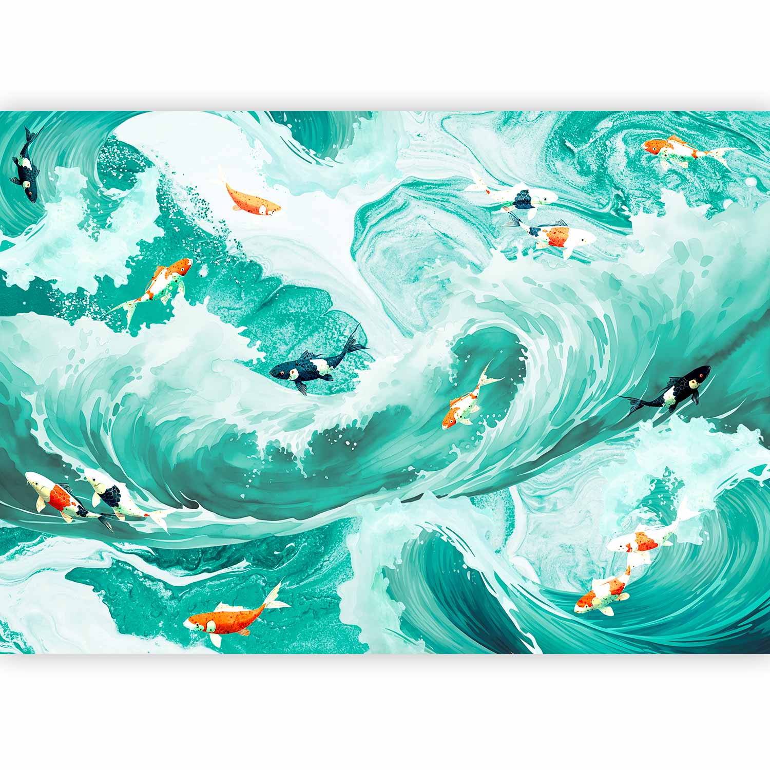 Premium Animal Wall Mural - Fish And Waves