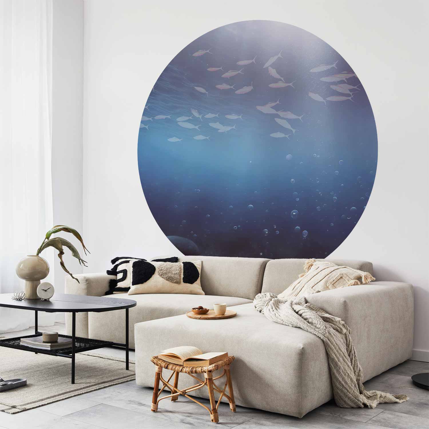 Round Wall Mural - Fish In The Depths