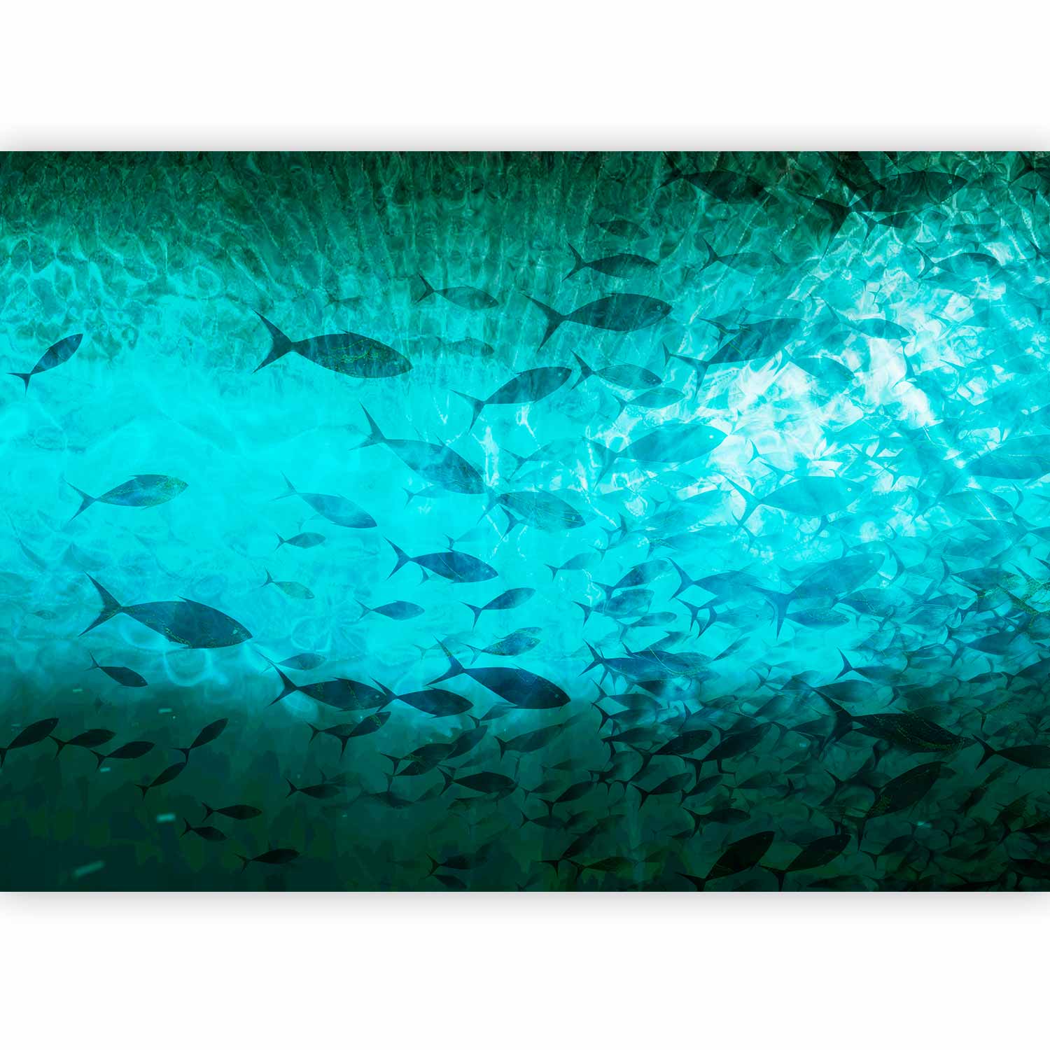 Premium Animal Wall Mural - A Shoal Of Dark Fish