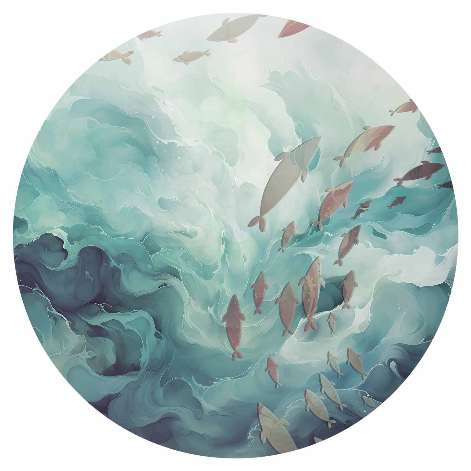 Round Wall Mural - Fish In The Ocean