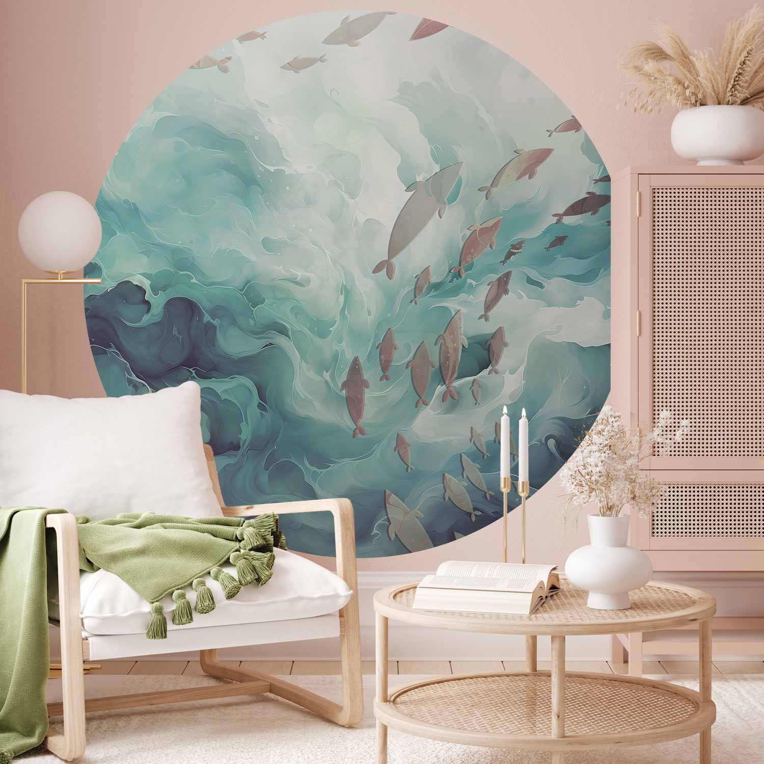 Round Wall Mural - Fish In The Ocean