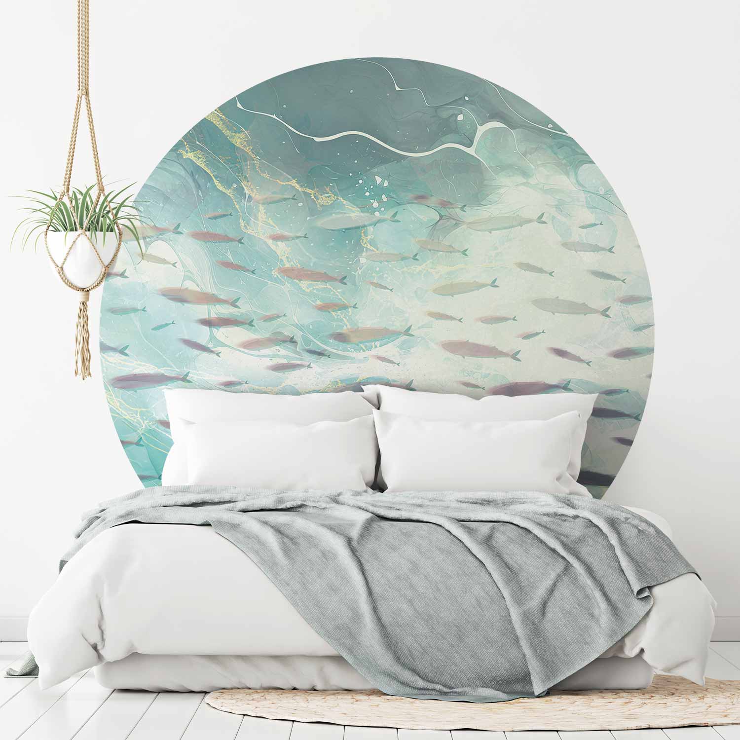 Round Wall Mural - School Of Small Fish