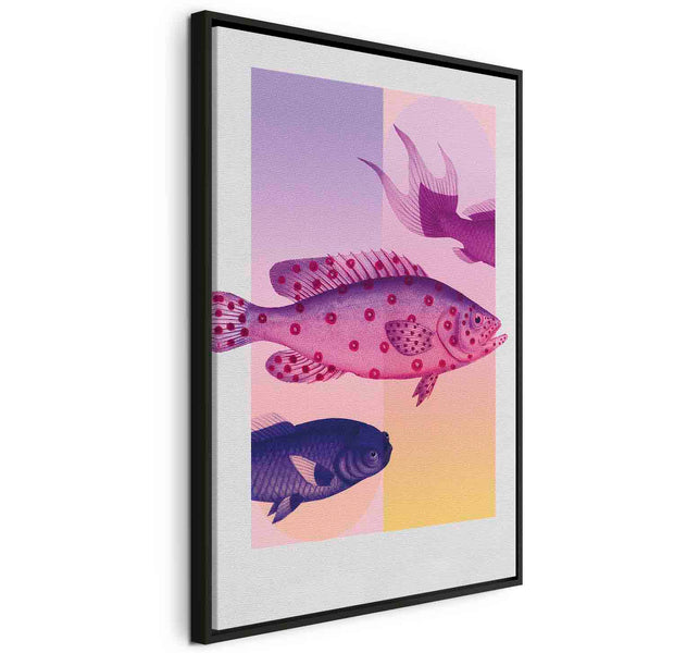 Floating Framed Canvas Art - Fish in Pastels