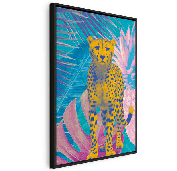 Floating Framed Canvas Art - Modern Exotic Leopard