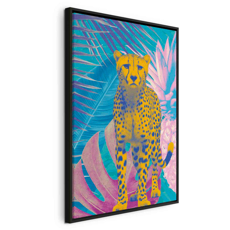 Floating Framed Canvas Art - Modern Exotic Leopard