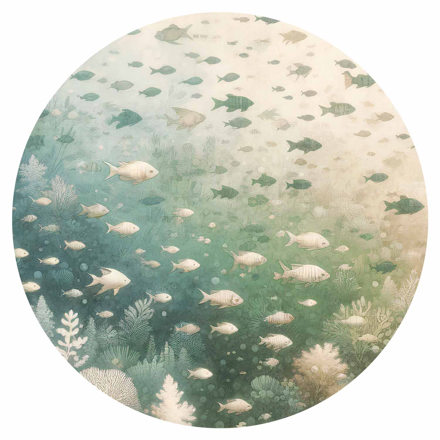 Round Wall Mural - The Marine World