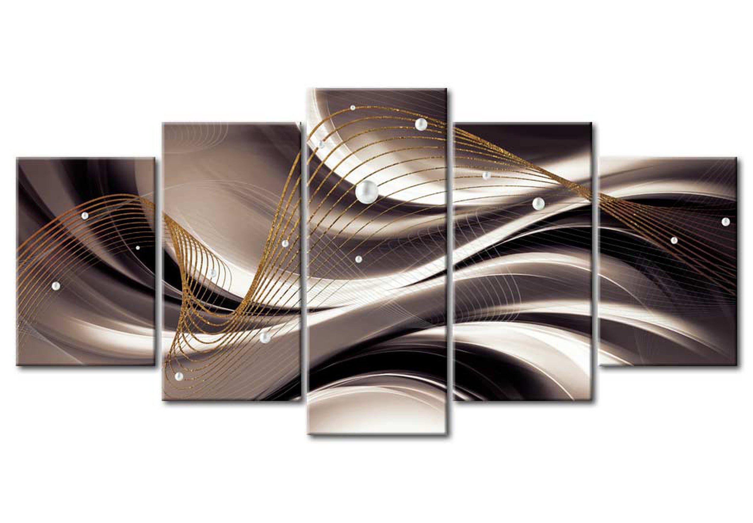 Glamour Canvas Wall Art - Abstract Cobweb - 5 Pieces