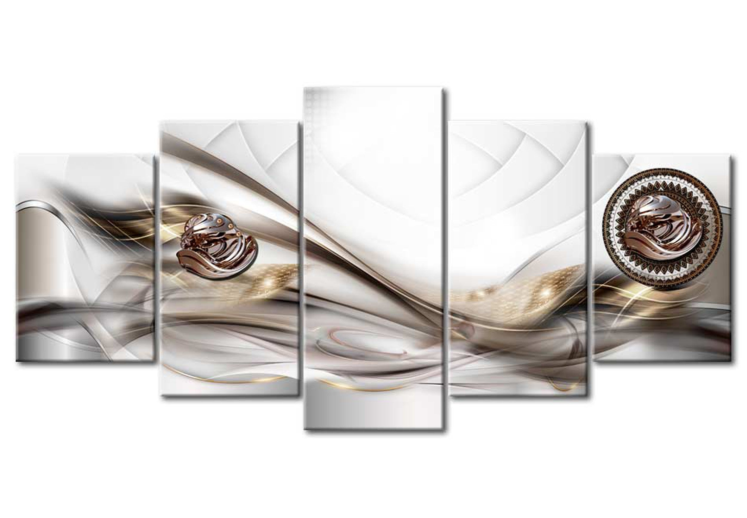 Glamour Canvas Wall Art - Amber Flow - 5 Pieces