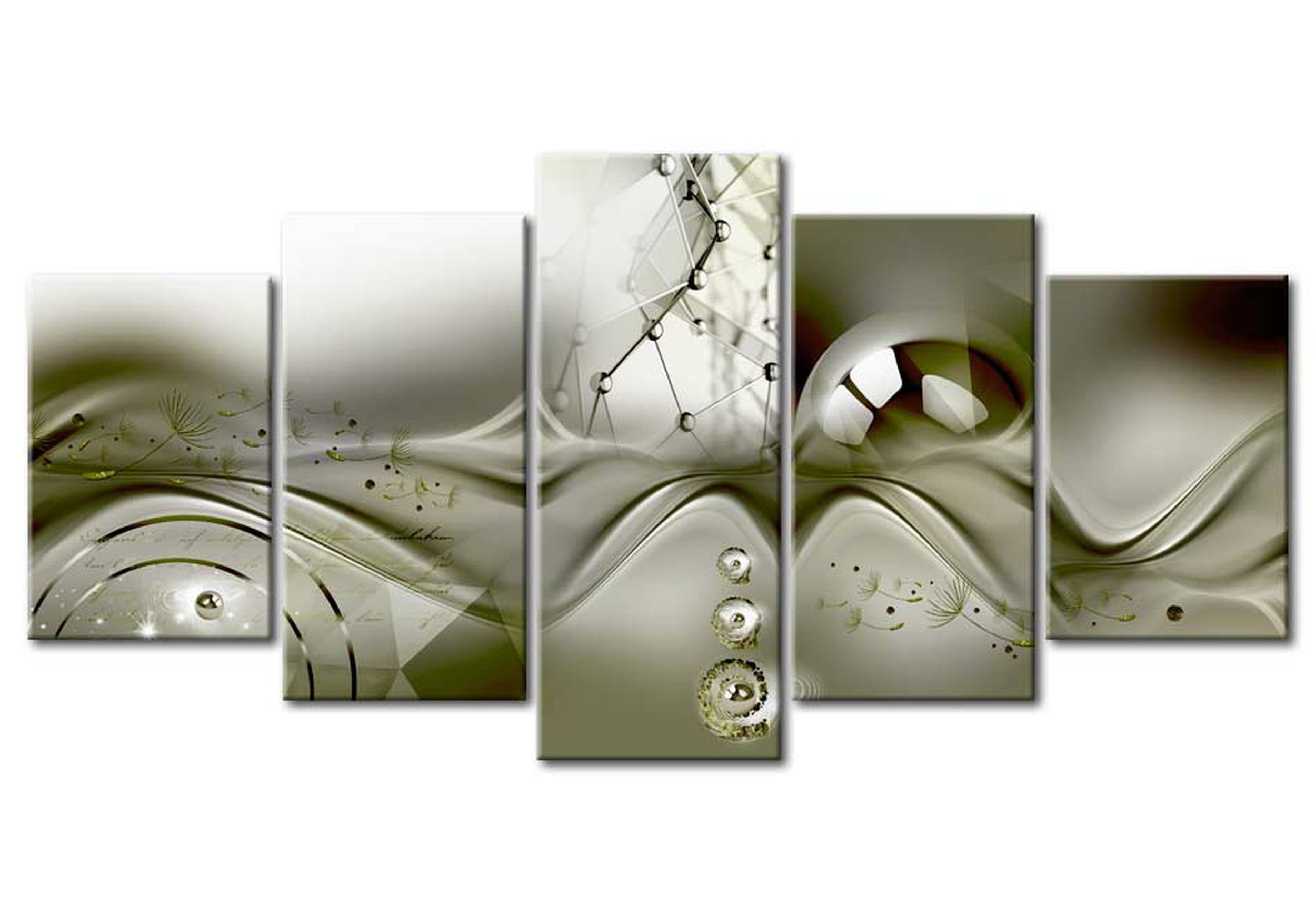 Glamour Canvas Wall Art - Green Configuration - 5 Pieces