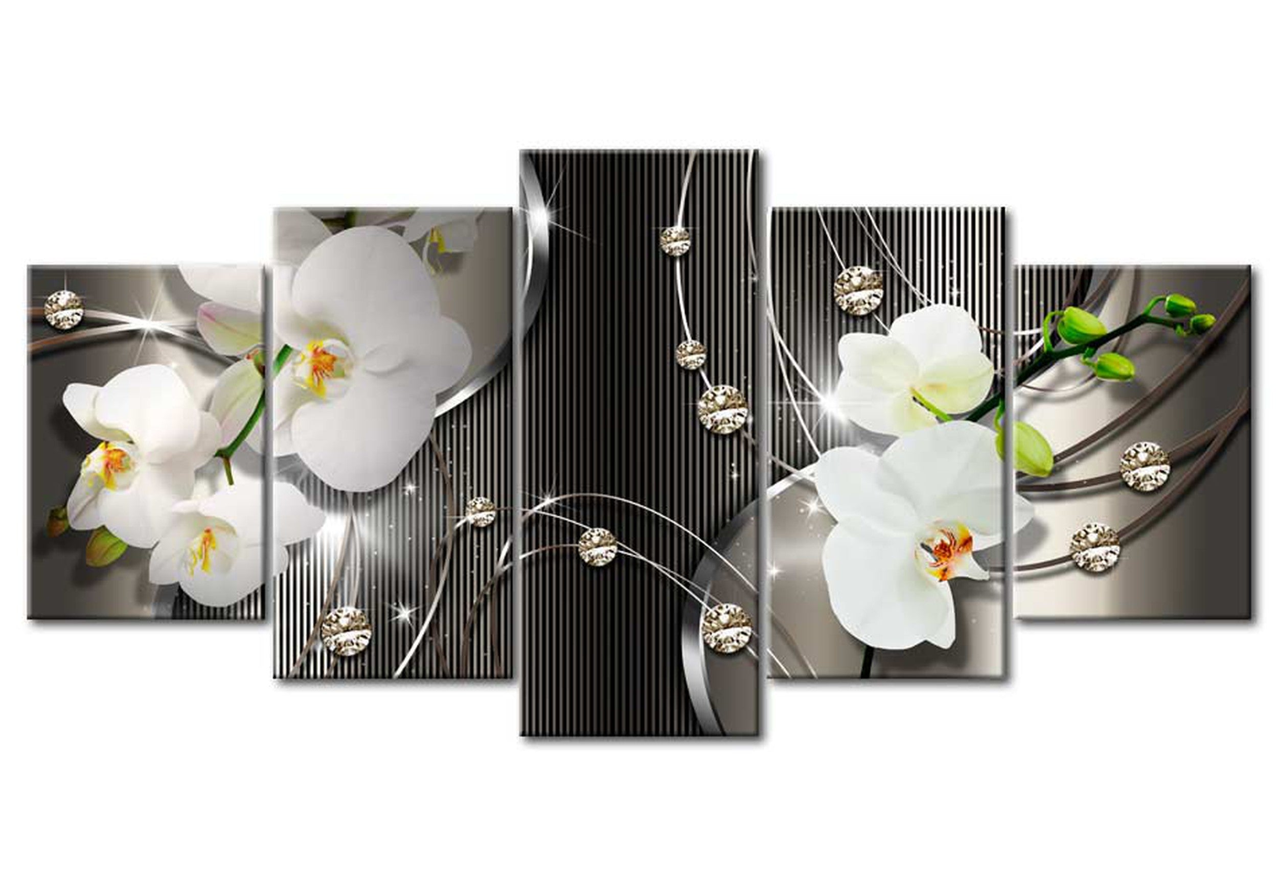 Glamour Canvas Wall Art - Orchid Sensation - 5 Pieces