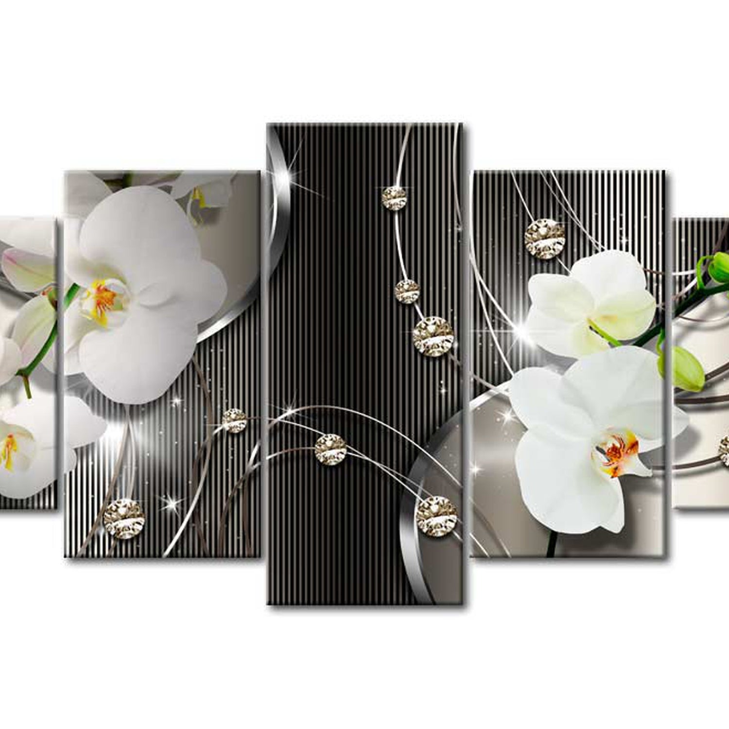 Glamour Canvas Wall Art - Orchid Sensation - 5 Pieces