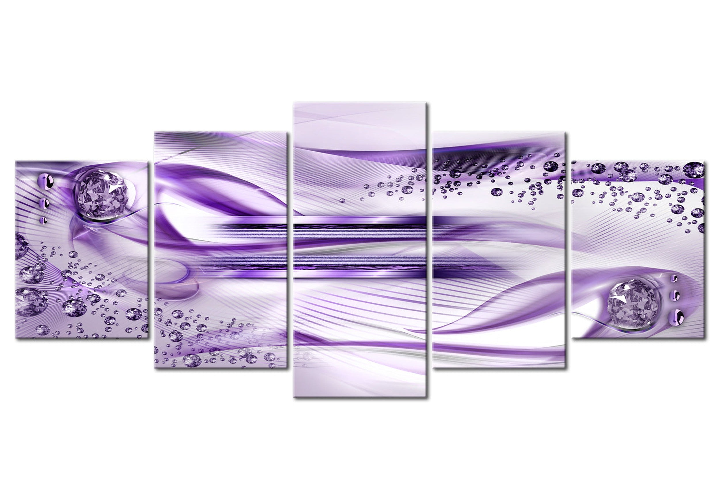 Glamour Canvas Wall Art - Underwater Harp Violet - 5 Pieces