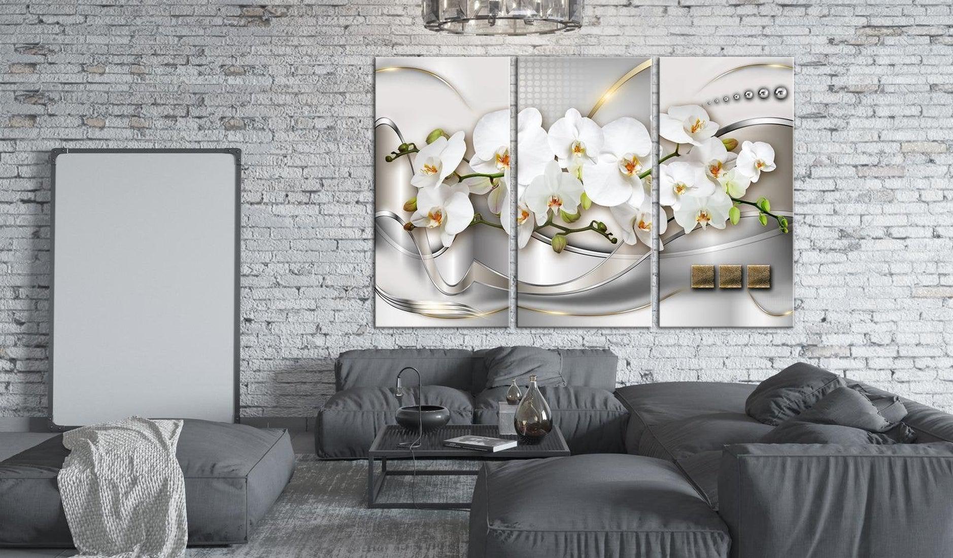 Stretched Canvas Glamour Art - Blooming Orchids I