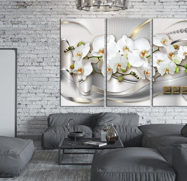 Stretched Canvas Glamour Art - Blooming Orchids I