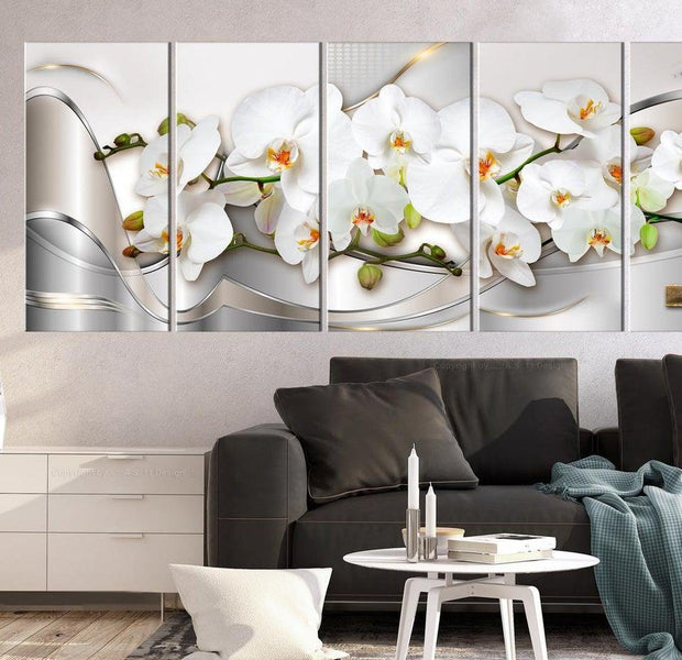 Stretched Canvas Glamour Art - Blooming Orchids