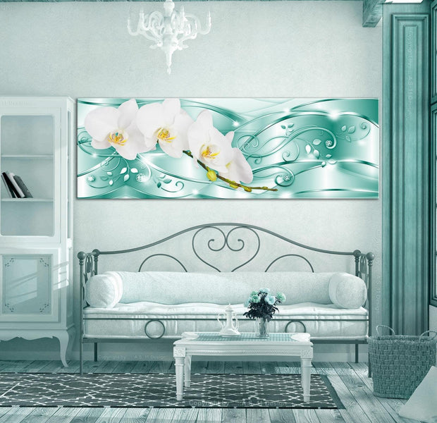 Stretched Canvas Glamour Art - Flowering Narrow Green