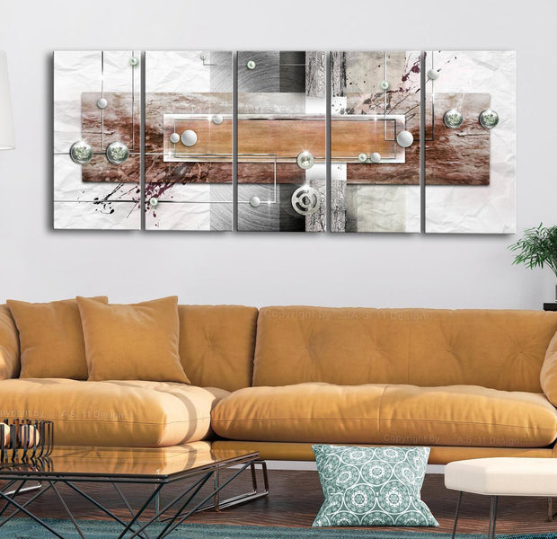 Stretched Canvas Glamour Art - Mysterious Mechanism Narrow Brown