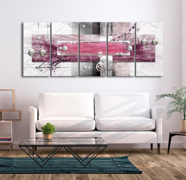 Stretched Canvas Glamour Art - Mysterious Mechanism Narrow Pink