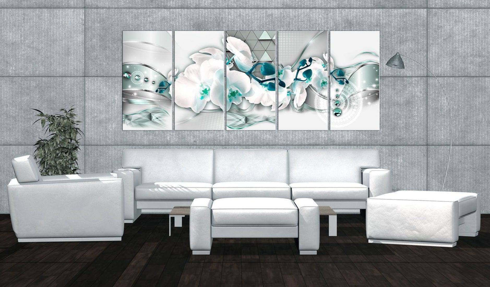 Stretched Canvas Glamour Art - Orchises And Abstraction