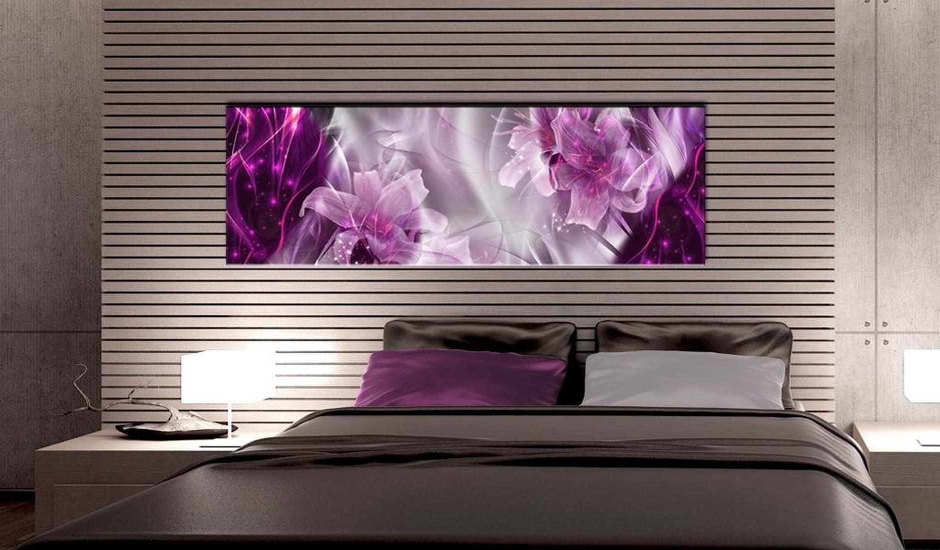 Stretched Canvas Glamour Art - Purple Flames