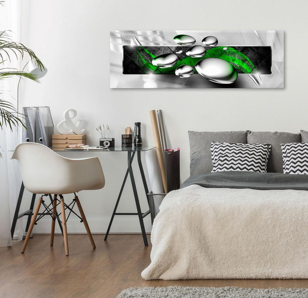Stretched Canvas Glamour Art - Shiny Stones Narrow Green