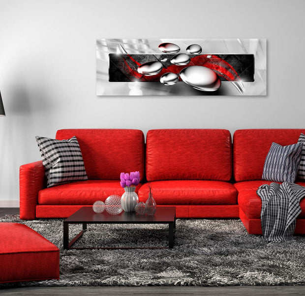 Stretched Canvas Glamour Art - Shiny Stones Narrow Red