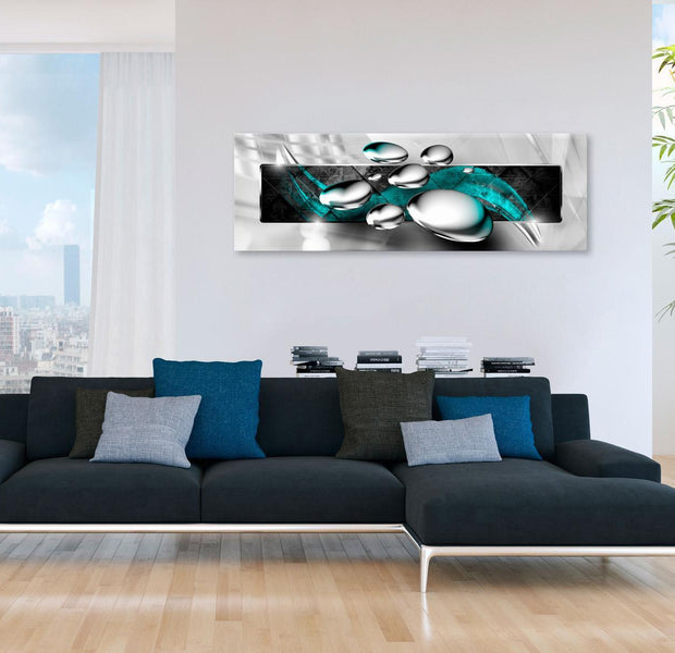 Stretched Canvas Glamour Art - Shiny Stones Narrow Turquoise