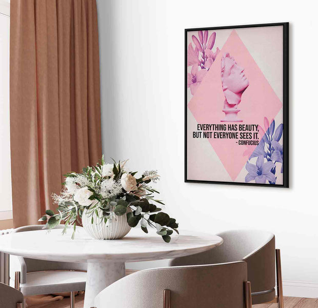 Floating Framed Canvas Art - Inspirational Confucius Quote