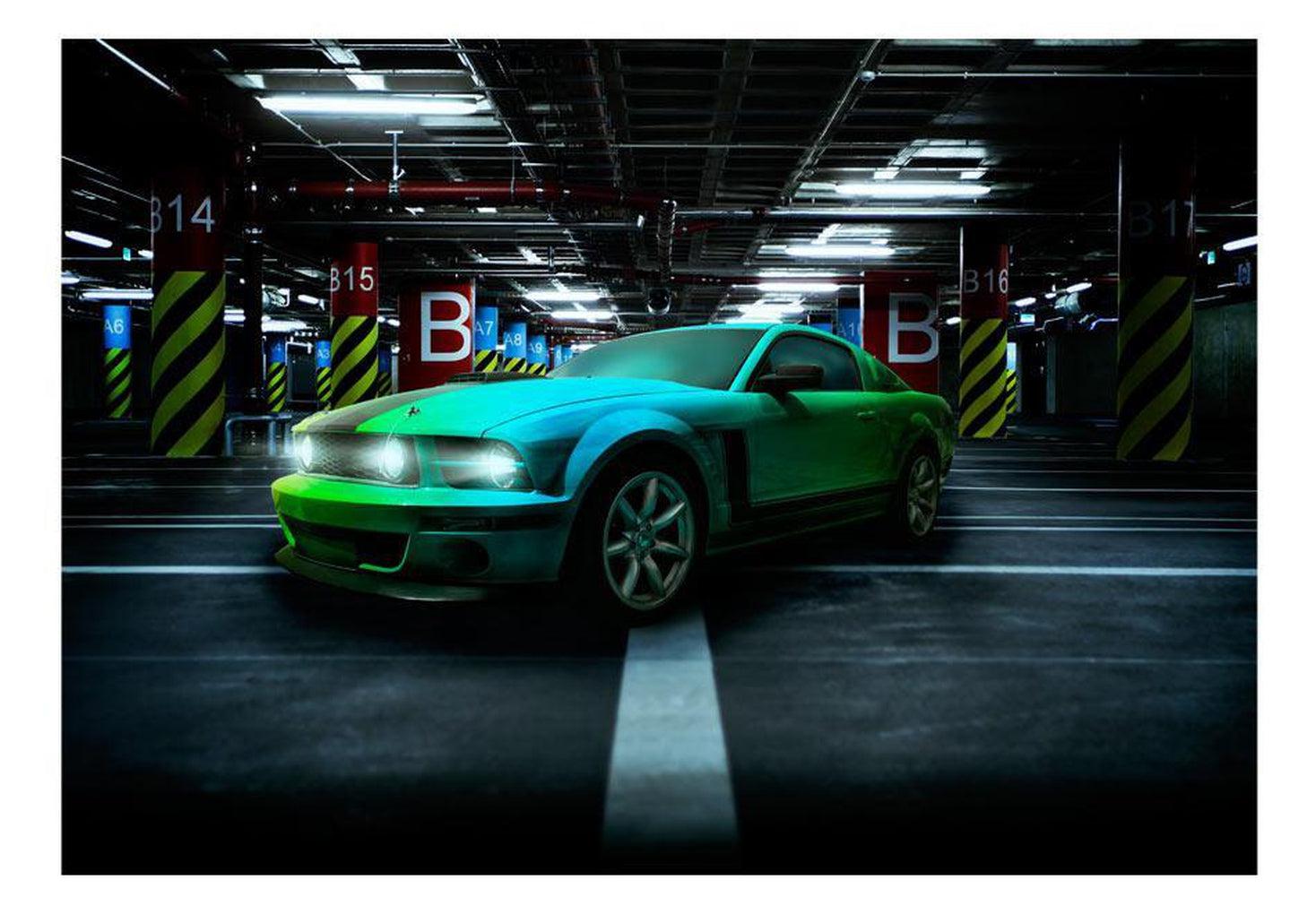 Hobby Wallpaper Wall Mural - Fast Green Car