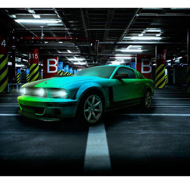 Hobby Wallpaper Wall Mural - Fast Green Car