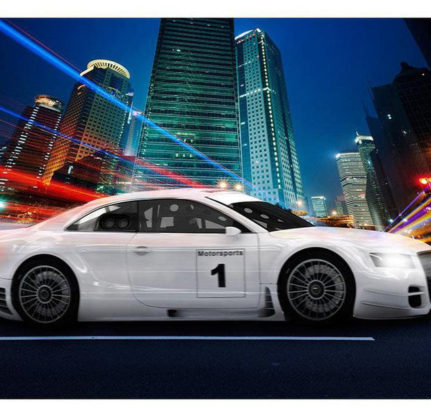 Hobby Wallpaper Wall Mural - Sporty White Car