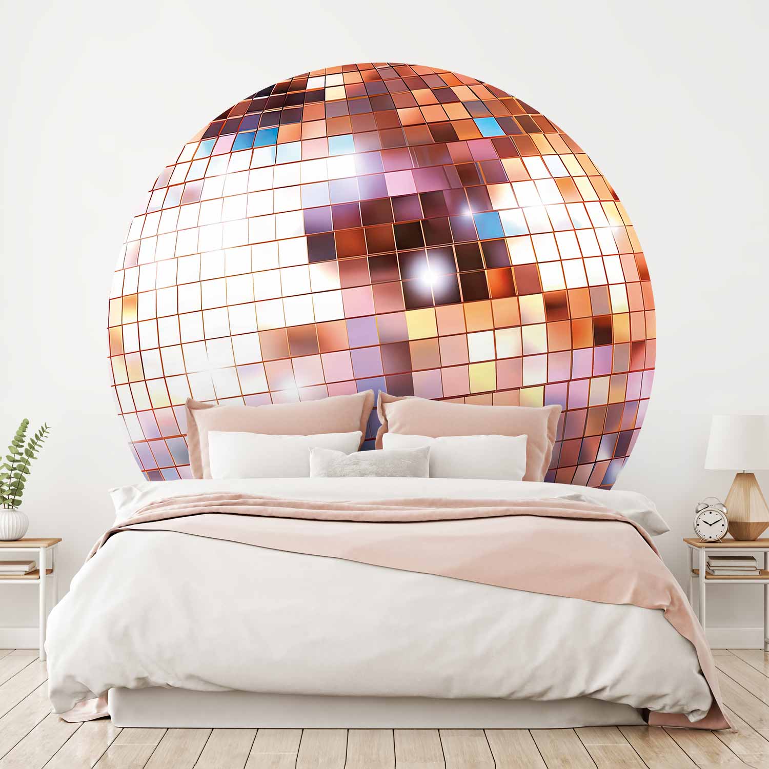 Round Wall Mural - Rose Gold Disco Ball