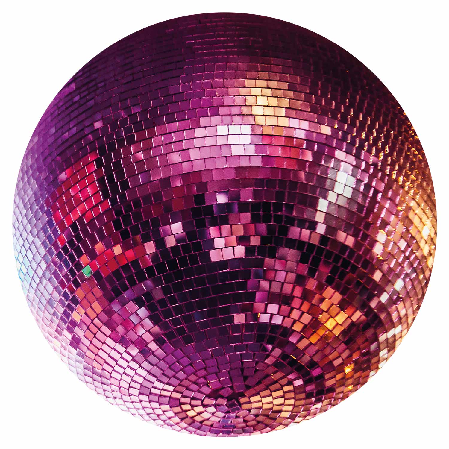 Round Wall Mural - Magenta Disco Ball