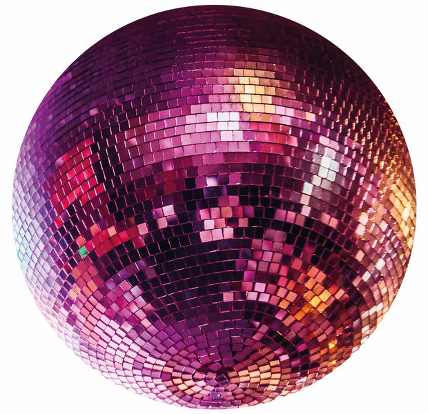 Round Wall Mural - Magenta Disco Ball