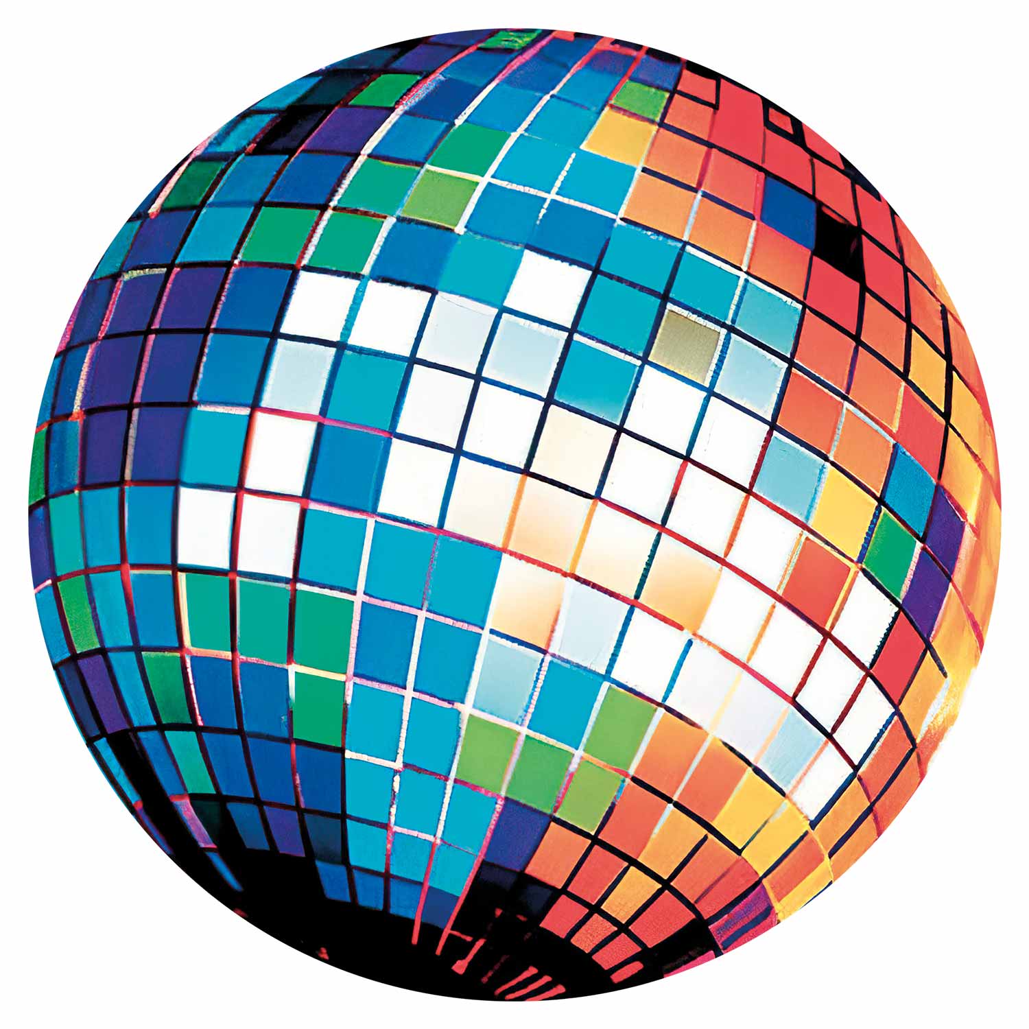 Round Wall Mural - Blue Disco Ball