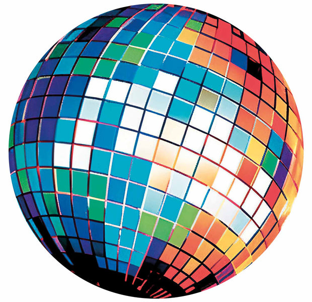Round Wall Mural - Blue Disco Ball