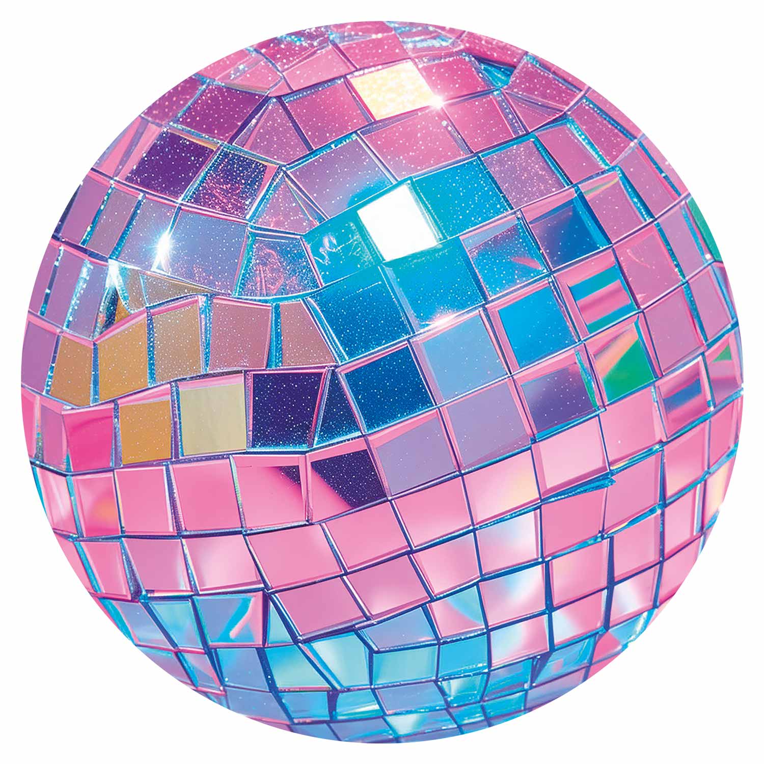 Round Wall Mural - Pink Disco Ball