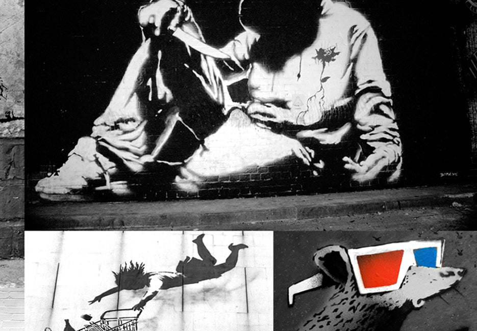 Stretched Canvas Street Art - Banksy: Street Crimes 5 Pie