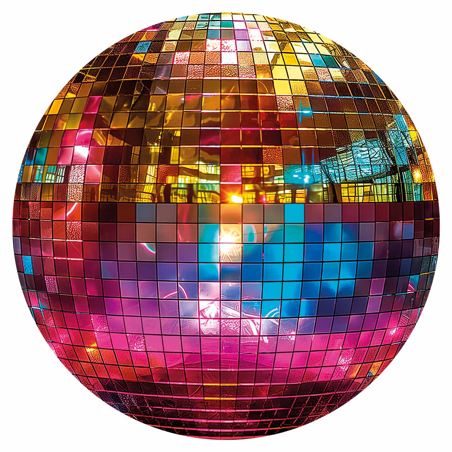 Round Wall Mural - Gold Disco Ball
