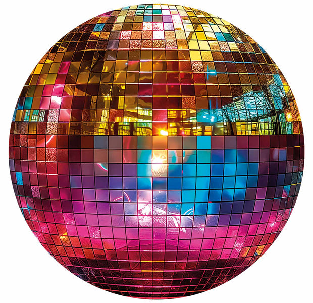 Round Wall Mural - Gold Disco Ball
