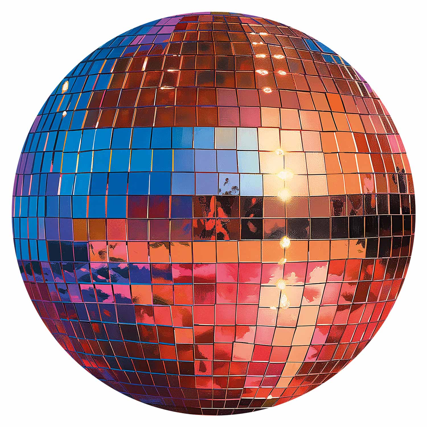 Round Wall Mural - Old Gold Disco Ball