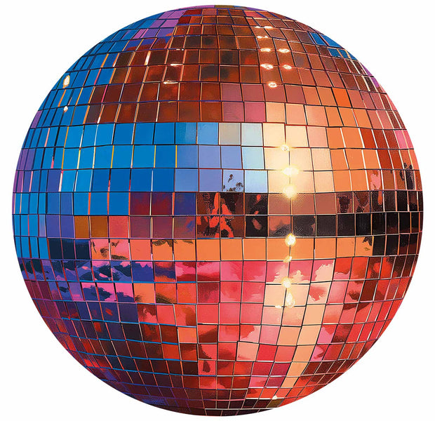 Round Wall Mural - Old Gold Disco Ball