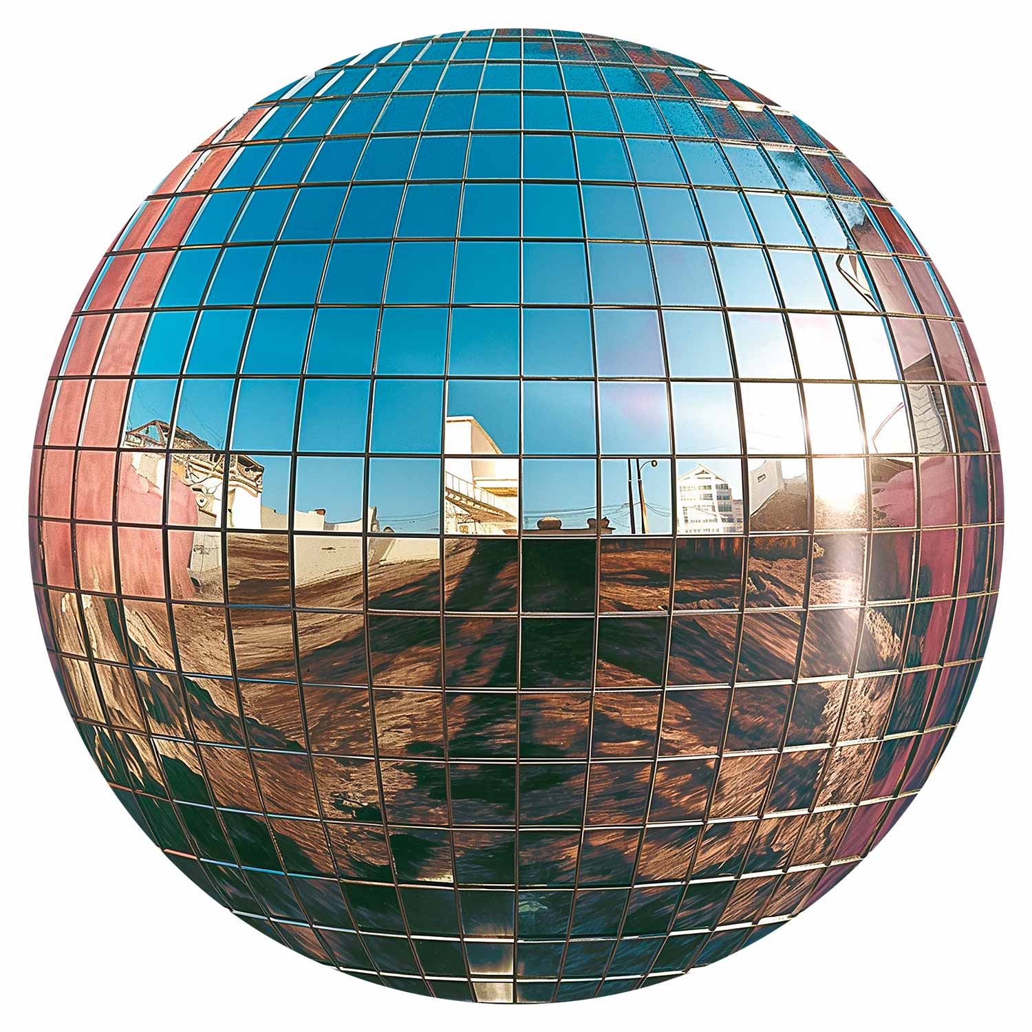 Round Wall Mural - Platinum Disco Ball