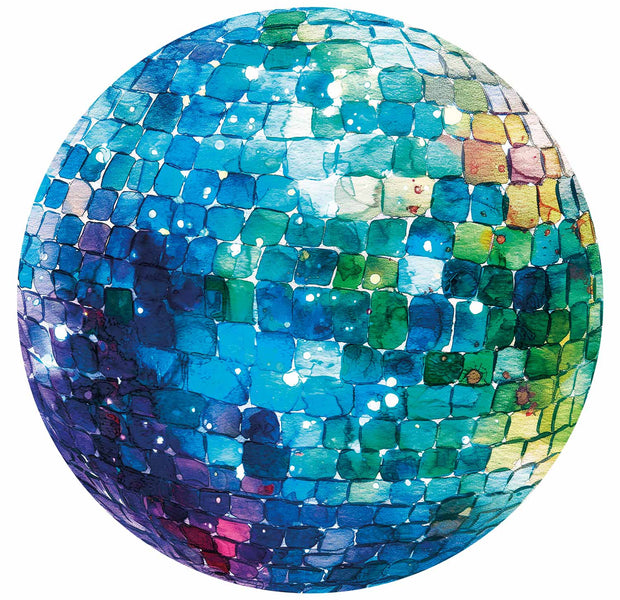 Round Wall Mural - Turquoise Disco Ball