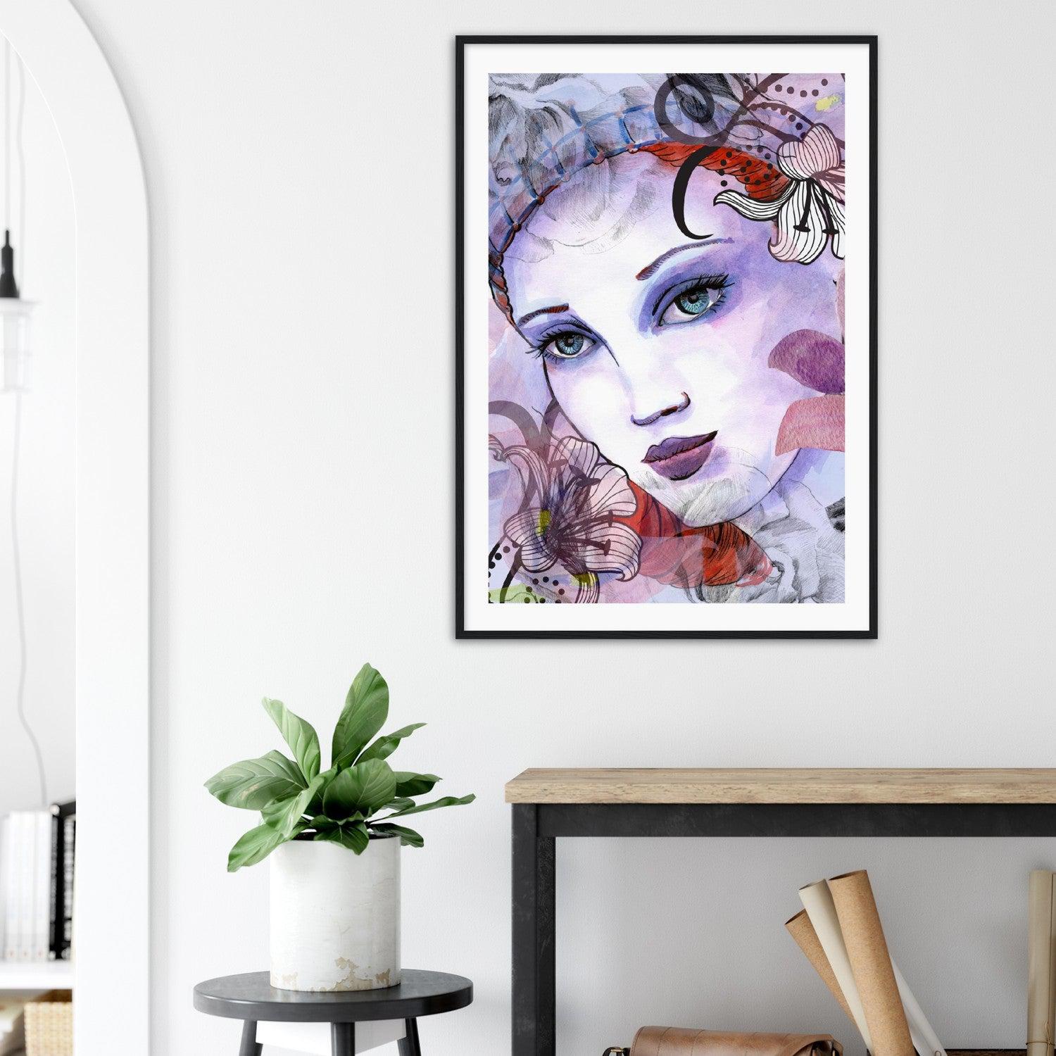 Watercolor Fantasy Portrait Art Poster