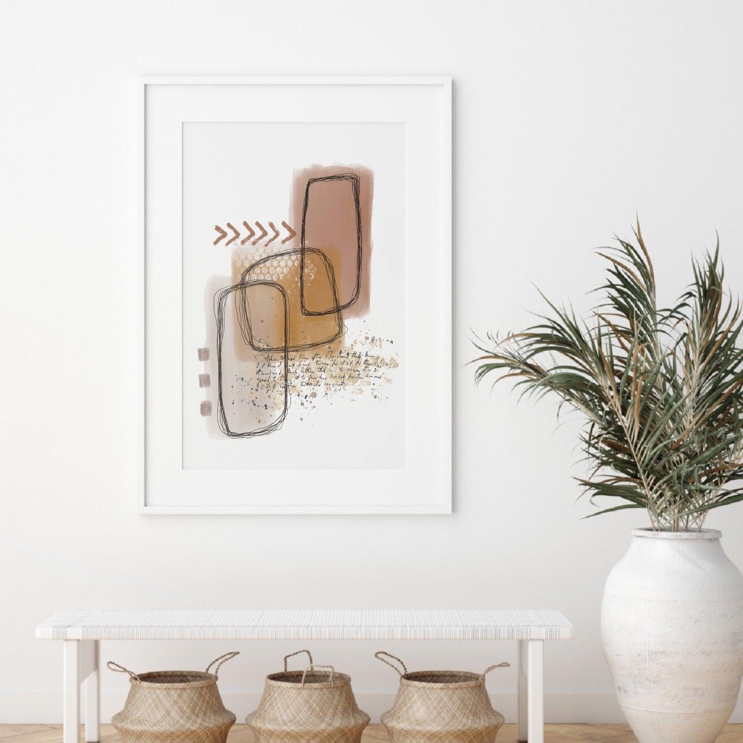 Neutral Colors Mixed Media Modern Art Poster