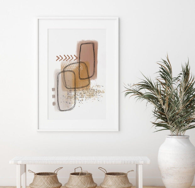 Neutral Colors Mixed Media Modern Art Poster